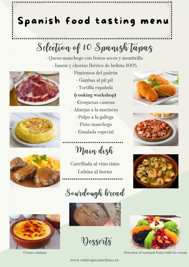 Spanish food tasting menu